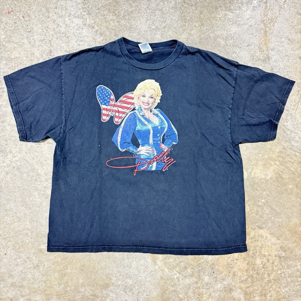 Vintage Dolly Parton Shirt Dollywood 90s Country Music T-Shirt Black 2XL Delta